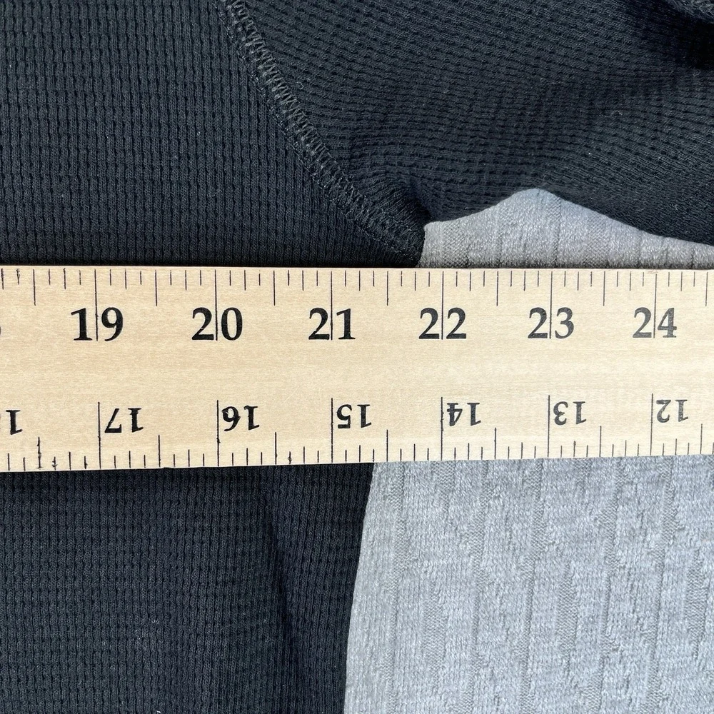 Polo Ralph Lauren Men's (L) waffle knit thermal‎ long sleeve polo black shirt